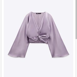 Knotted Zara satin effect top